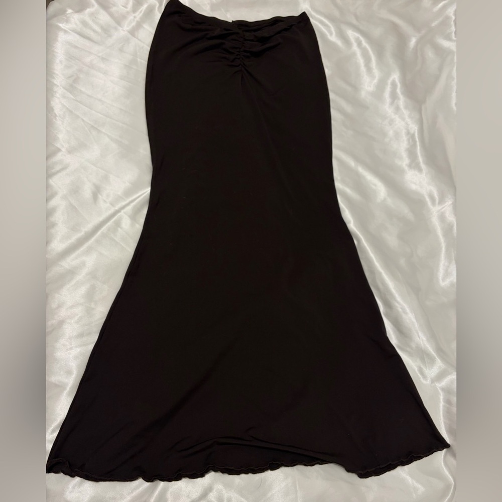 Elegant Dark Brown Maxi Skirt